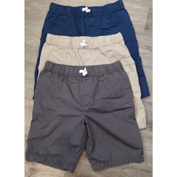 Carter's Kids 1 Set Of 3 Pairs Boys Shorts Grey Blue Tan Size 14/14A - Picture 1 of 9
